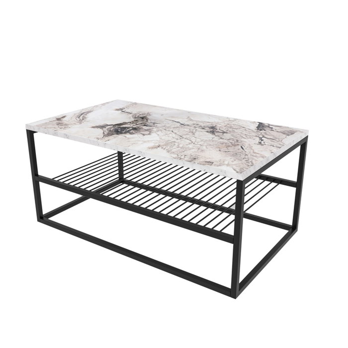 Hanah Home Mesa de café Asude - Blanco y Negro
